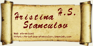 Hristina Stančulov vizit kartica
